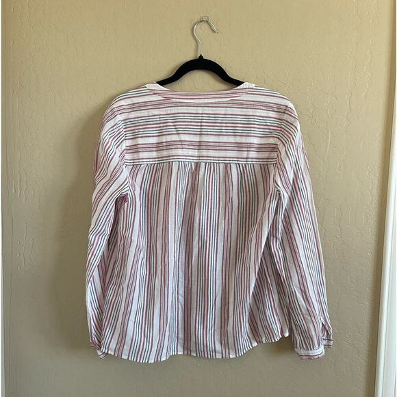 Joie Red White Blue Striped Long Sleeve Top - Picture 3 of 5